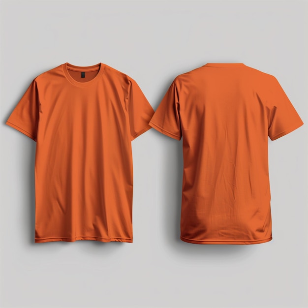 Vibrant Orange TShirt Mockup Front amp Back