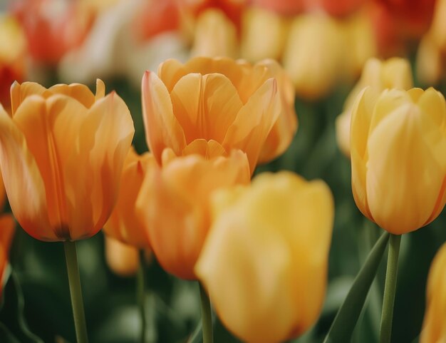 Vibrant Orange Tulips in Bloom