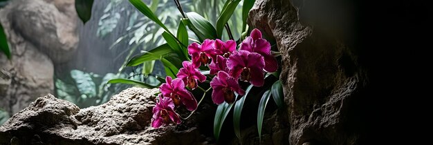 Photo vibrant orchid in a tropical setting