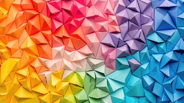 Vibrant origami paper creates captivating abstract wallpaper