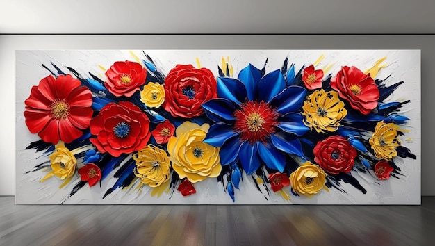 Photo vibrant oversized floral print bold blooms in largescale contrasting colors