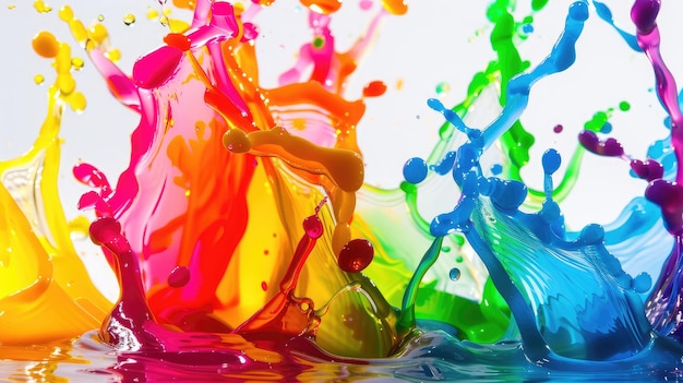 Vibrant Paint Splatter in Dynamic Motion