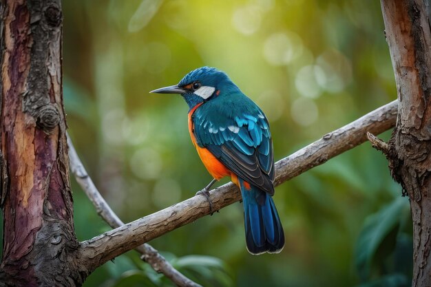 Vibrant Painted Bunting on a Branch