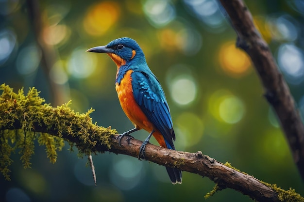 Vibrant Painted Bunting on a Branch