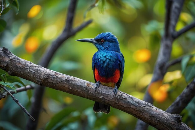 Vibrant Painted Bunting on a Branch