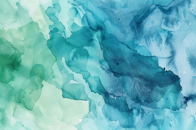 Photo a vibrant painting featuring shades of blue and green watercolors blending together create a vibrant watercolor texture that blends multiple shades of blue and green