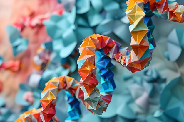 Photo vibrant paper art a colorful display of origami creations