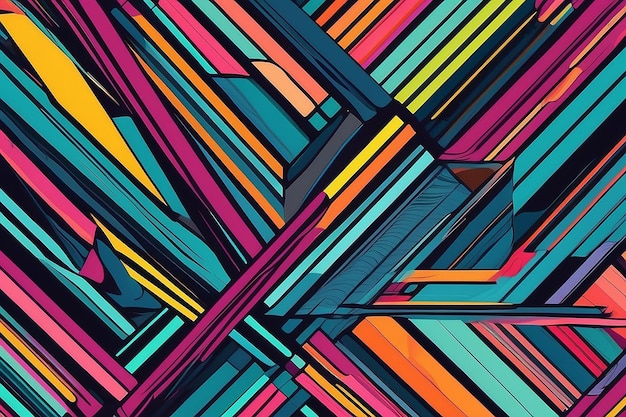 Vibrant Parallel Lines Abstract Geometric Pattern for Fashion Concepts