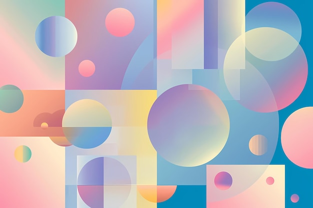 Vibrant Pastel Gradient Backdrop with Abstract Geometric Forms