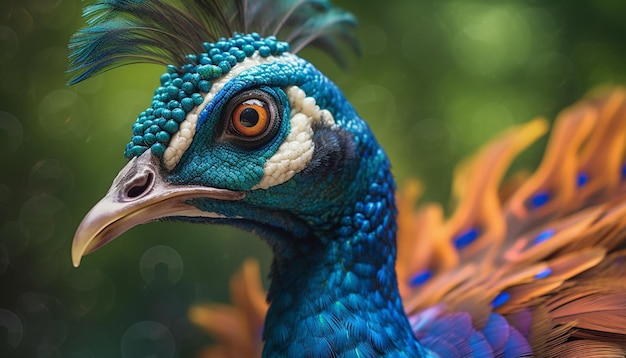 Vibrant peacock displays elegance and beauty in nature vibrant colors generated by artificial intelligence