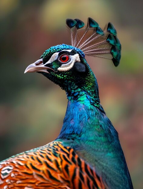 Vibrant Peacock Portrait Natures Colorful Beauty and Elegance