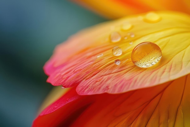 Photo vibrant petals in morning dew natures palette