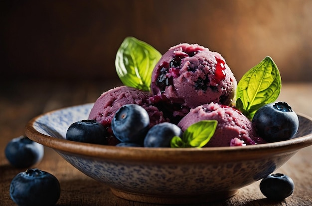 vibrant photo of Blueberry Basil Sorbet Bowl