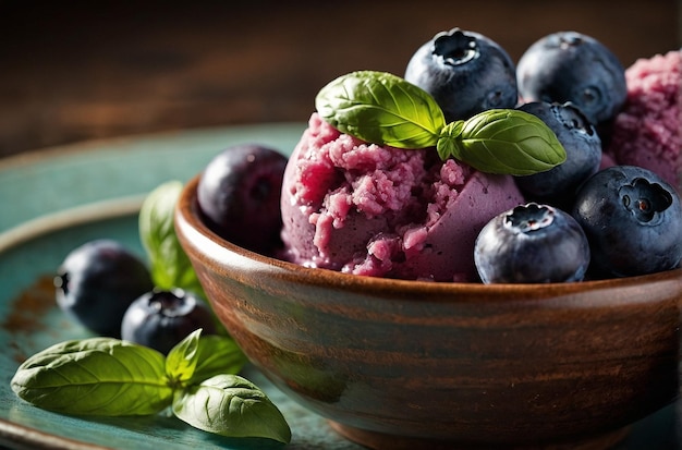 vibrant photo of Blueberry Basil Sorbet Bowl