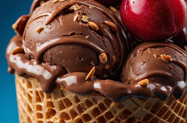 vibrant photo of Chocolate Cherry Almond Ice Cream