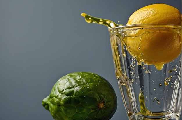 vibrant photo of Lemon juice in salad dres