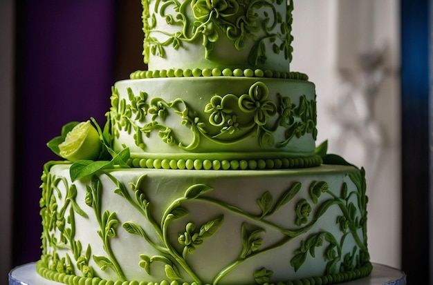 vibrant photo of LimeThemed Wedding Cake