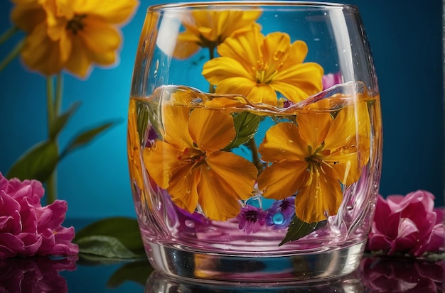 vibrant photo of OJ Glass with Flowers