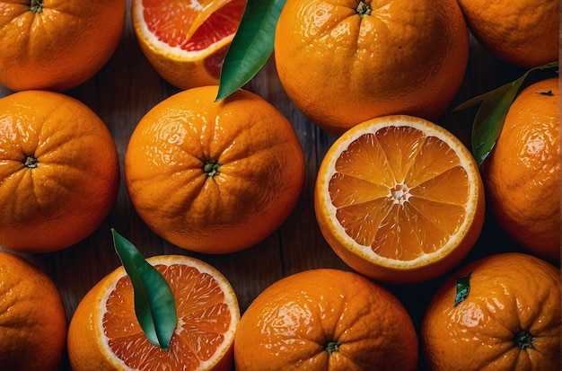 vibrant photo of Oranges and Slices with Juice