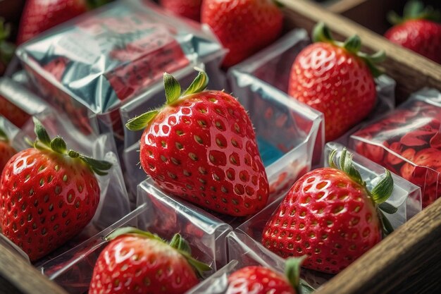 Vibrant of photo Strawberryscented sachets in a drawer