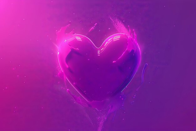 Photo vibrant photograph of a heart shape in pink light symbolizing love and energy