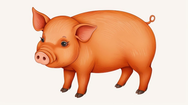 Vibrant pig illustration featuring intricate engravings perfect