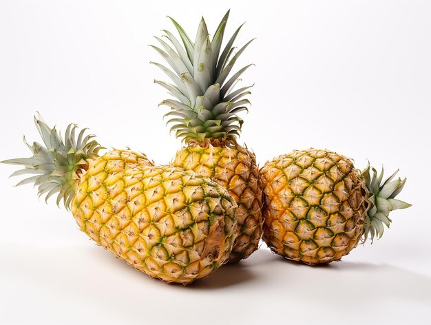 Vibrant Pineapples on White