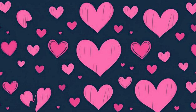 Photo vibrant pink hearts on a lighter pink background creating a joyful and loving atmosphere