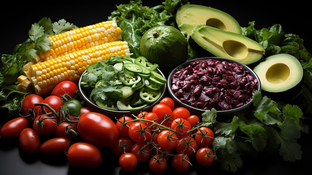 Vibrant Plate of Colorful Tacos Filled with Grilled Delights