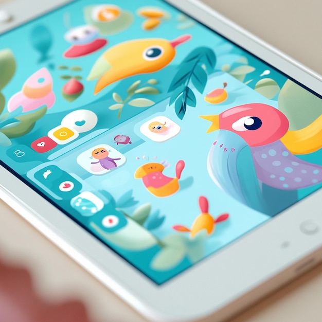 A vibrant and playful user interface for a childrens educational app