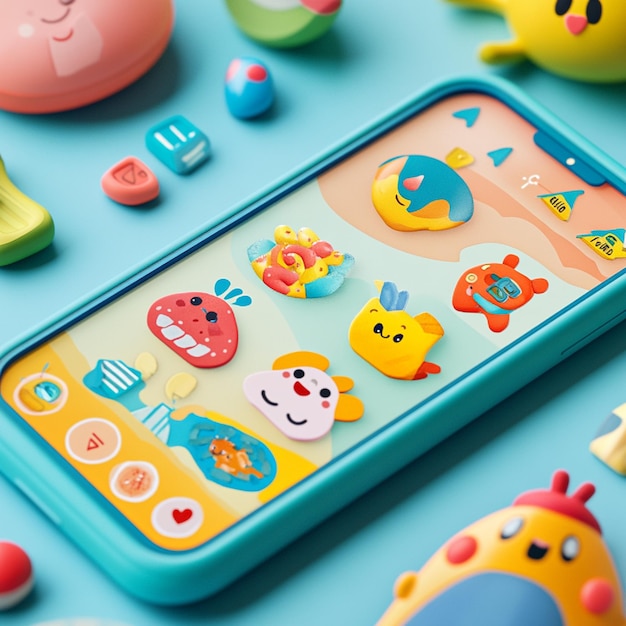 A vibrant and playful user interface for a childrens educational app