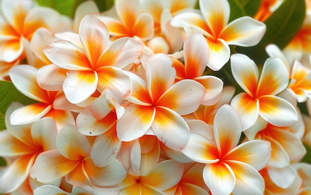 Vibrant Plumeria Flowers Display