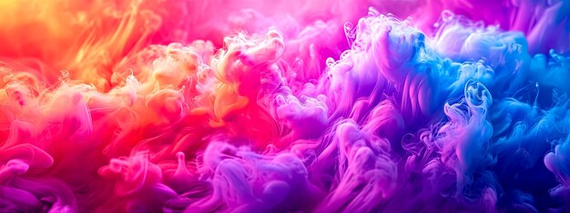 Photo vibrant plumes of pink and blue smoke swirling together in an ethereal dance