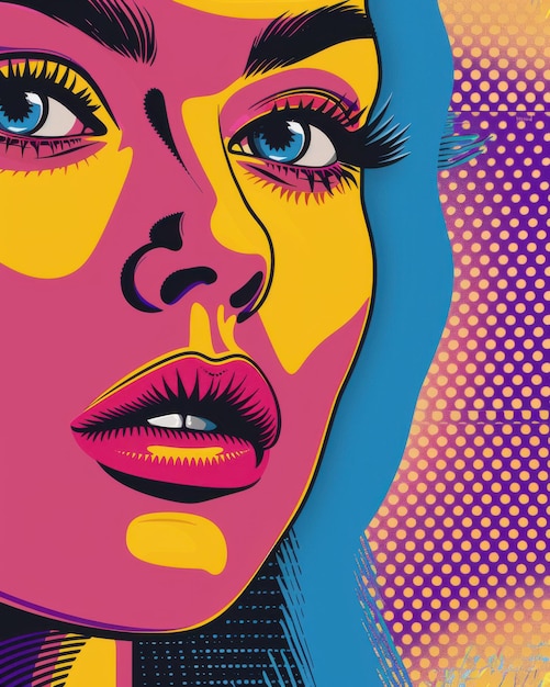 Photo vibrant pop art portraits dynamic expressions in modern design