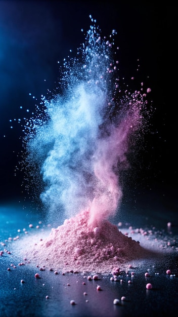 Photo vibrant powder effect colorful splash and burst creating dynamic and energetic visuals with stunning color blends