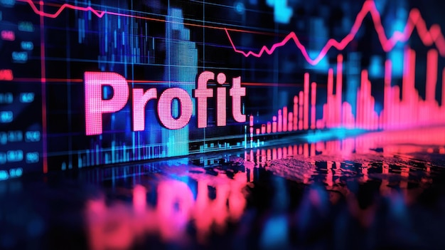 Photo vibrant profit visualization in financial analysis