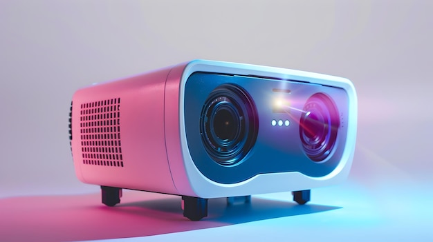 Vibrant Projector Isolated on Plain Color Background