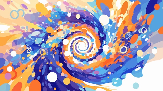 Vibrant Psychedelic Spiral Vortex Twirl Vector Design