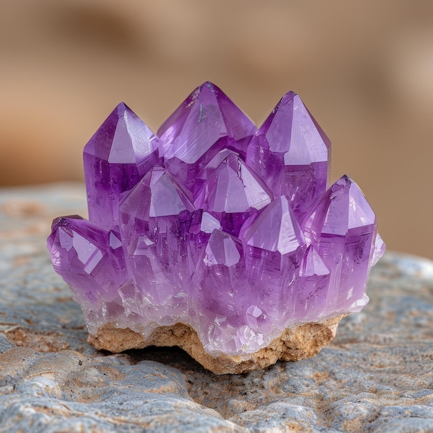 Vibrant purple amethyst crystal cluster