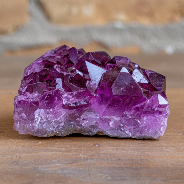 Vibrant purple amethyst crystal cluster