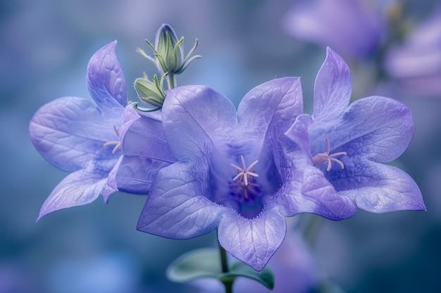 Vibrant Purple Bluebell Flowers in Bloom with Soft Bokeh Background Nature Flora Springtime