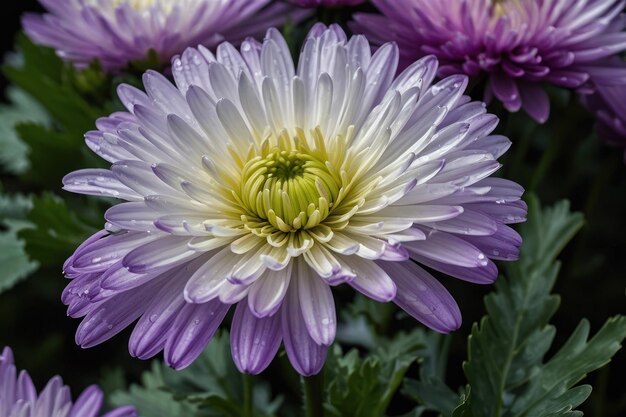 Vibrant Purple Chrysanthemum CloseUp