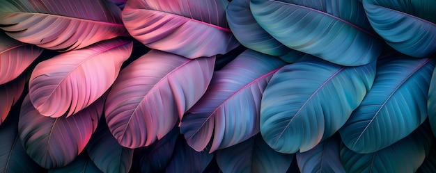 Vibrant purple and green leaves wallpaper with tropical aesthetic