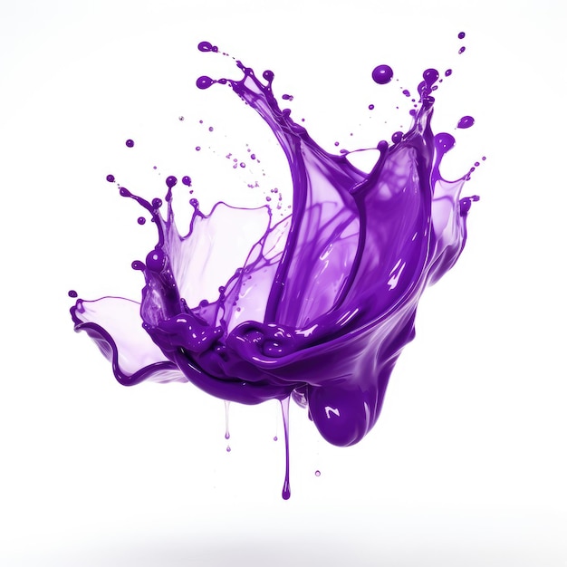 Photo vibrant purple paint splash in midair