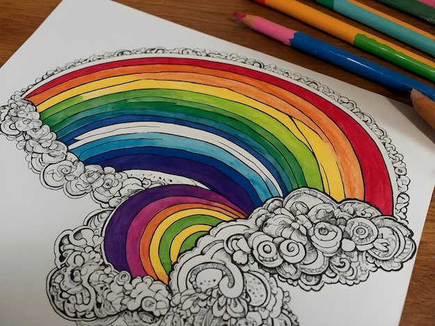 Photo vibrant rainbow coloring images