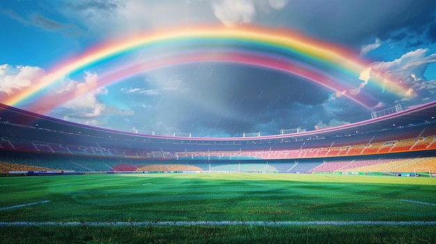 Vibrant Rainbow Stadium Atmosphere