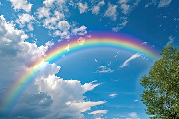 Vibrant Rainbow Stretching Across The Sky