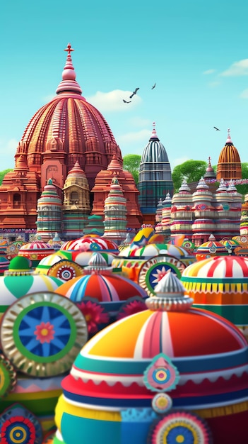 Vibrant Rath Yatra designs for Hindu festival celebration for posters banners and social media