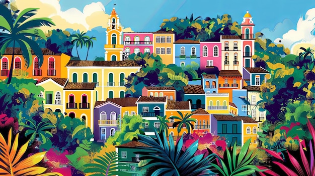 Vibrant Recife Pernambuco Colorful Illustration