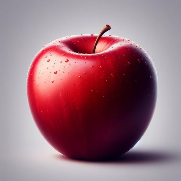 Vibrant Red Apple Fresh Organic Fruit Isolated on White Background Healthy Snack Concept ai image